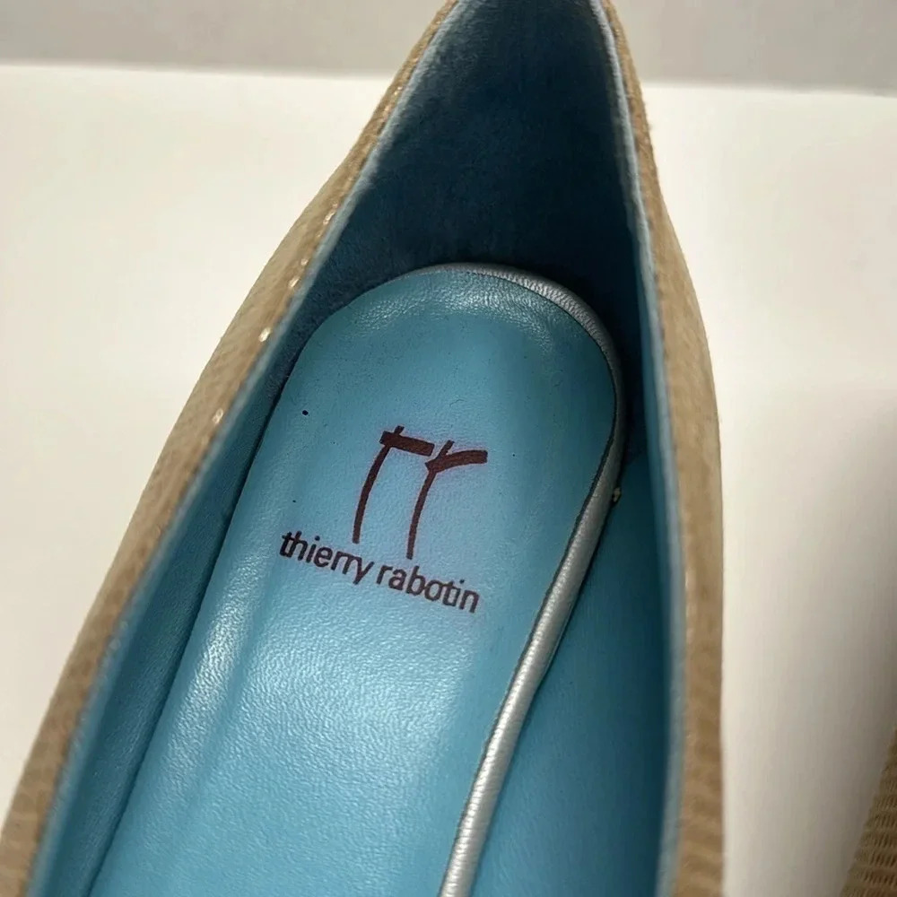 Thierry Rabotin High Heel Shoes Pumps Peep Toe Suede Light Tan Brown Size 38 7.5 - Picture 7 of 13